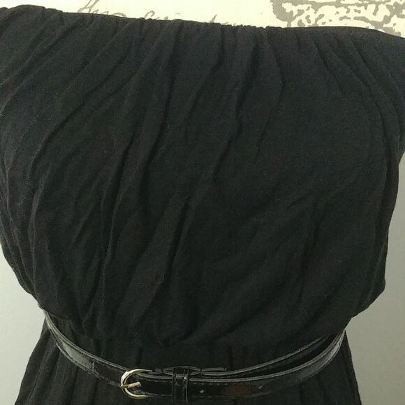American Dream Black Strapless Hi/Low Maxi w/ belt - Picture 6 of 12